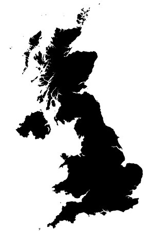 silhouette of map of britain